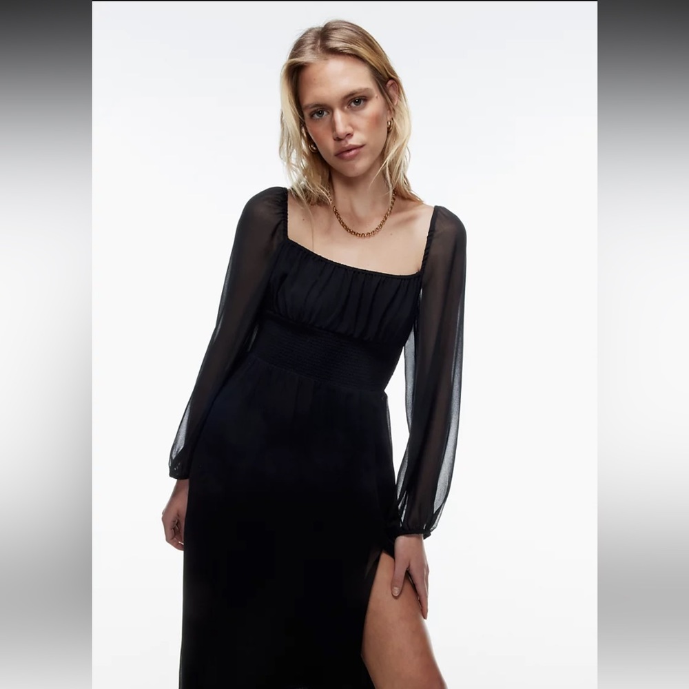WILFRED ARITZIA Bella Slit Dress (Black)